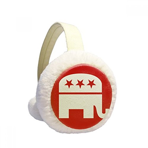 Orejeras de invierno rojas con elefante republicano de EE. UU.