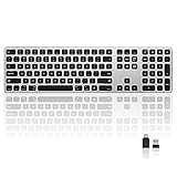 seenda Backlit Wireless Keyboard for Mac, Full-Size Rechargeable USB Keyboard with Type C Adapter Compatible for iMac, MacBook Pro/Air, Mac Mini, Mac Pro (Black and Grey)