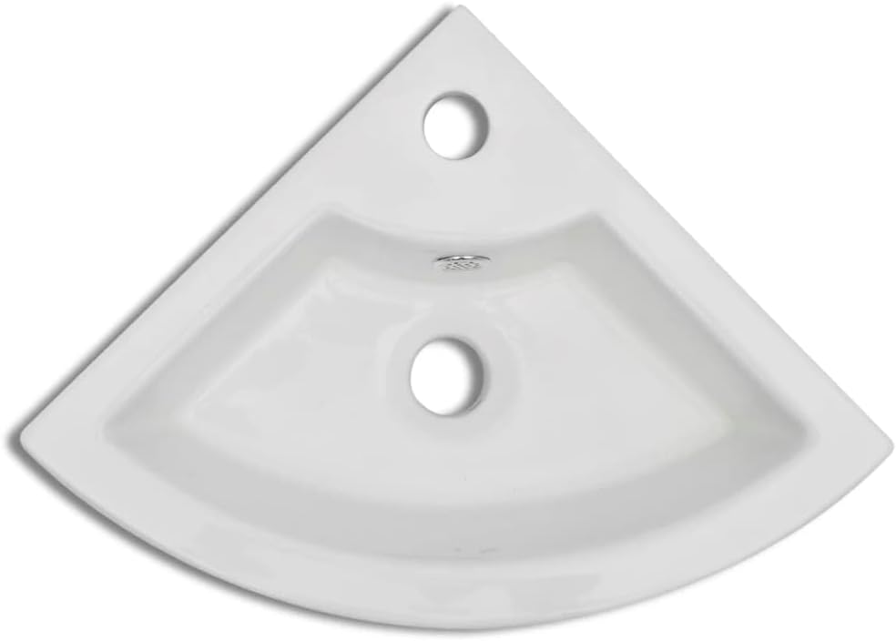 vidaXL Ceramic Hand Wash Basin Bathroom Water Room