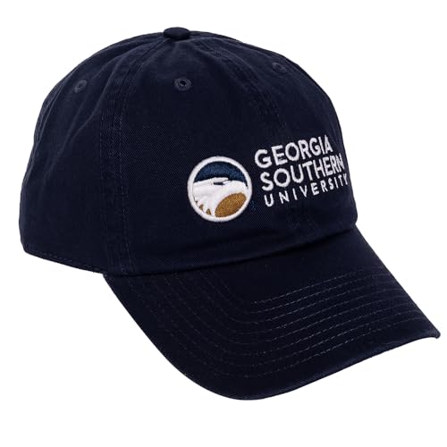 Desert Cactus Georgia Southern University Baseball Hat GSU Eagles Brimmed Embroidered Cap Adjustable Cloth Strap Adult (Style B) Blue