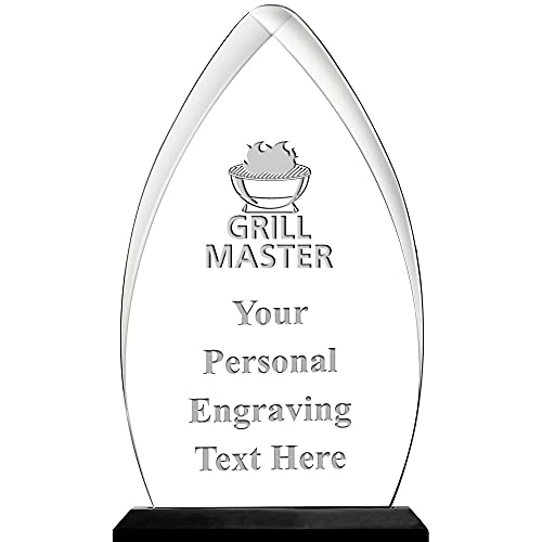 Crown Awards Cooking Acrylic Award Trophy, 6.75" H Custom Grill Master Award, Engraving Included