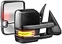 MOSTPLUS Power Heated Towing Mirrors Compatible for Chevy Silverado Suburban Tahoe GMC Serria Yukon 2003-2006 w/Sequential Turn light, Clearance Lamp, Running Light(Set of 2) (Black)