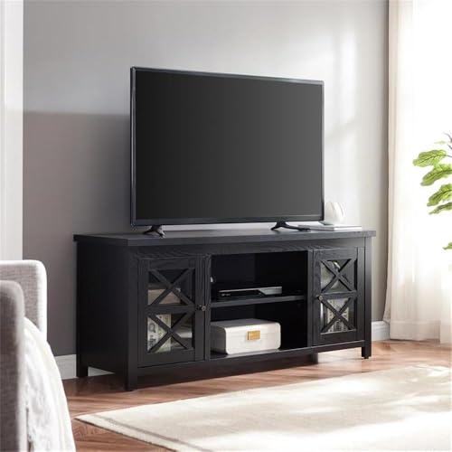 Image of Colton Rectangular TV Stand for TV's up to 65 inch in Black Grain