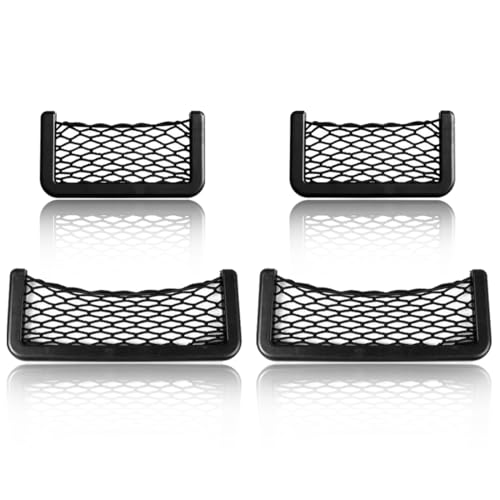 KEWUF 4 Pcs aire acondicionado coche, Bolsa de Red para Maletero Coche, Organizador para Almacenamiento, Multifuncional Red Maletero de Coche Asiento para Equipaje, Autocaravanas, Barcos, Hogar