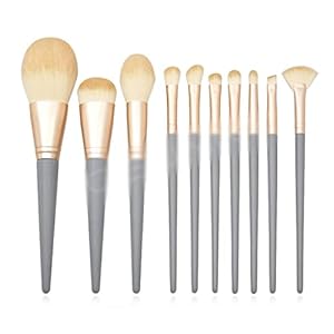10 Wooden Handle Makeup Brush Set Matte Powder Brush Makeup Tools