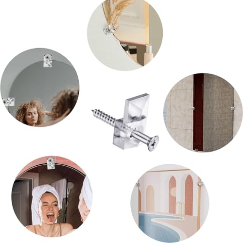Image of TAODAN 25PCS 21mm Mirror Fixing Clip with Screws Transparent Plastic Mirror Clip Glass Fixing Clip Mirror Holder Clip Kit for Hanging Picture Frame Photographs Painting