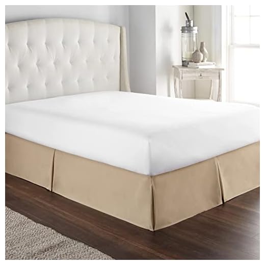 HC Collection Bed Skirt, Soft Microfiber Box Spring Cover, Bed Skirting King Size, 14" Inch Drop, Wrinkle & Fade Resistant - Taupe