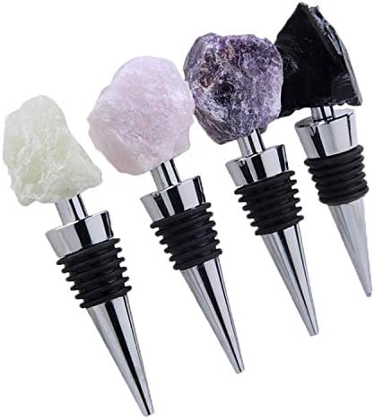 LUXURY NOW - Wine Bottle Stoppers | Champagne Saver Sealer | Natural Crystal Stone | Decorative Crystal Whiskey | Gemstone Preserve for Wedding Gift & Decoration