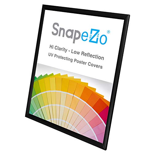 Snapezo Poster Frame 16X20 Inches, Black 1 Inch Aluminum Profile, Front-Loading Snap Frame, Wall Mounting, Sleek Series #TOP3