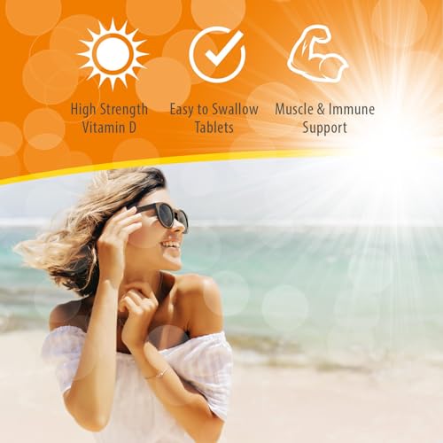 Vitamin D Tablets - Maximum High Strength D3 4000IU - One a Day - 365 Days Supply, Easy to Swallow (Adults D3 Tablets) by Sunshine Nutrition. Made in UK. - Image 3