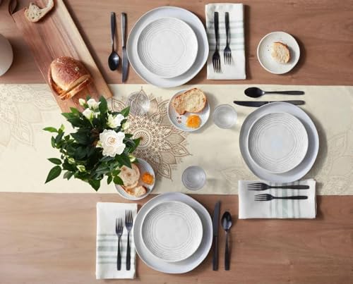 Chemin de table en lin bohème chic et luxueux pour décoration raffinée - 3