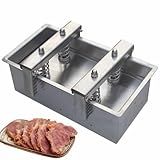 Molde de acero inoxidable para prensa de carne con resorte de compresión y placa base extraíble para hacer jamón y hamburguesas fácilmente
