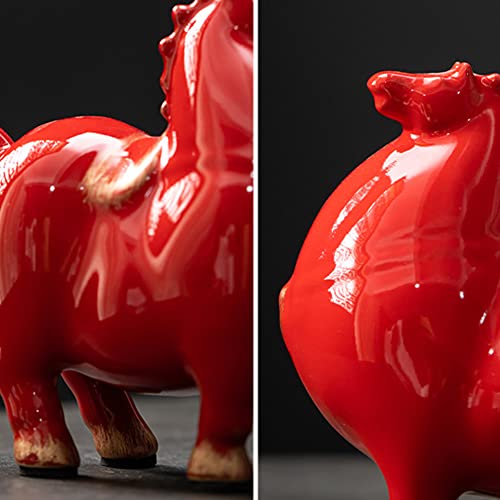 Figura coleccionable de caballo gordo de cerámica miniatura 6