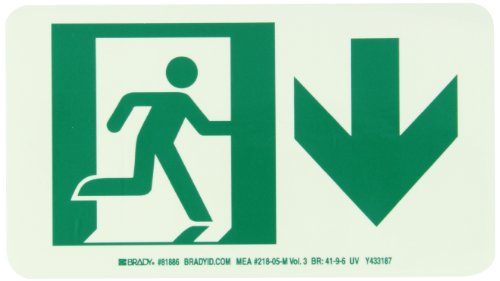 Flèche bas picto running man Brady 81887 pour sécuriser vos couloirs et sorties