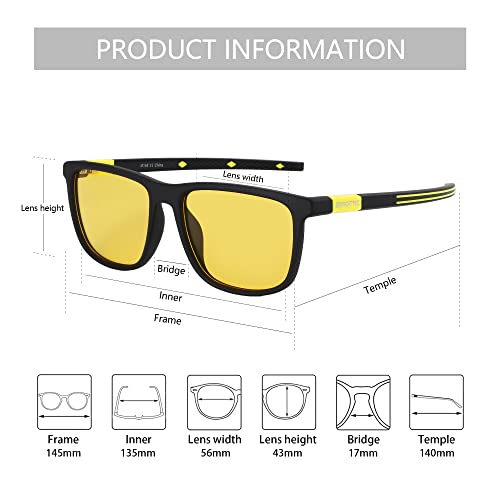 ZENOTTIC Square Polarized Sunglasses for Men - Lightweight TR90 Frame 100% UV Blocking Shades for Driving Fishing Golf Sports3