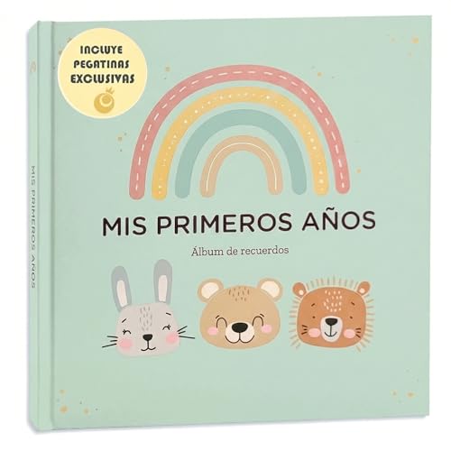 LenoaBaby   Álbum Fotos Bebé Recuerdos y Diario Embarazo hasta 5 Años | 98 Páginas Papel 160gr FSC con Pegatinas | Guarda Ecografía, Peso y Primeros Momentos | Regalo Bebé Recién Nacido Padres