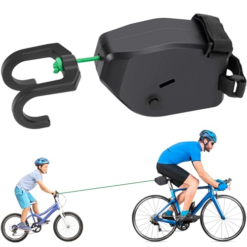Cuerda de Remolque Bicicleta Niños, 2,5m Portátil Retráctil Sistema de Remolcar Correa de Tracción Capacidad de Carga 500kg