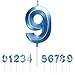 Bougies Numéro, Bougies Anniversaire Chiffres, Paillettes Bougies Numérique D'anniversaire, Bougies bleues à chiffres pour les anniversaires, les remises de diplômes et les fêtes. (9)