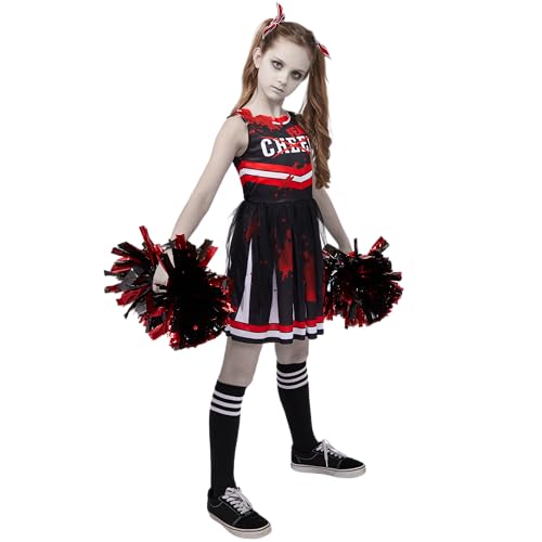 Disfraz de animadora zombie para niñas 8-10 años miniatura 5