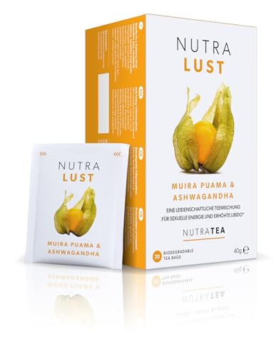 Nutra Tea NUTRALUST, Libido Tee zur Luststeigerung, trägt zum Hormonellen Gleichgewicht bei, Aufrechterhaltung der sexuellen Funktion für Frauen & Männer, 20 wiederverwendbare Teebeutel