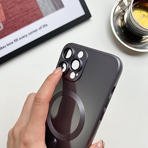 Étui de charge magnétique sans fil iPhone 13 gris avec couverture protection caméra