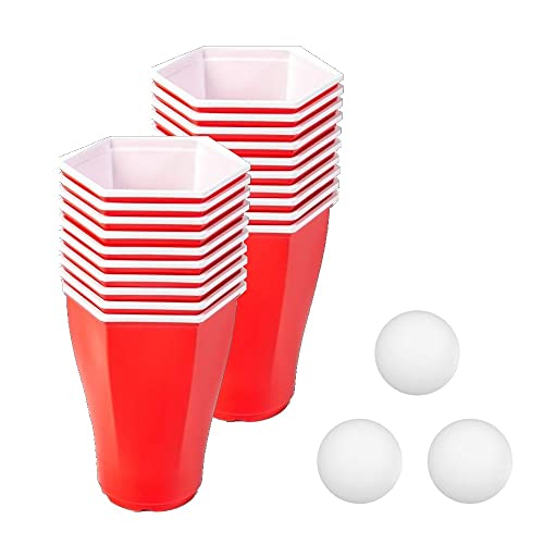 image for Generic Beer Pong Hexagonal Party Set 6CUP - 20 Reusable Cups 3 Ping P