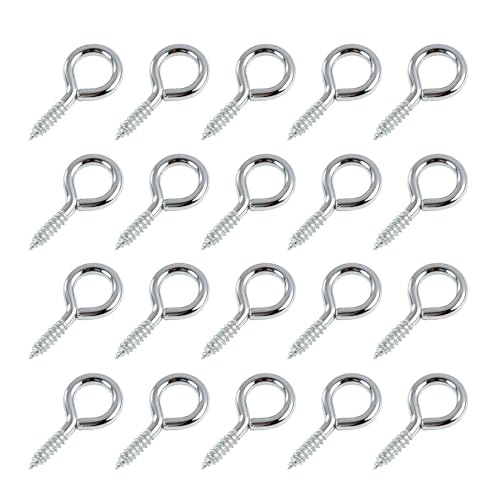20 Pack 4cm Heavy Duty Screw Stainless Steel Eye Screws & Eyelet Screws Rust Resistant Eye Hooks for Securing Cables Hanging Lights & Plants Outdoor Hooks and Eyes with Easy Screw-In Installation