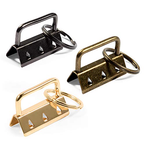 SPEEDWOX ヒモ留め金具 エンドパーツ 紐留め ジャンプリング付き 25個 3色 ブラック 金古美 ゴールド 平ヒモ用 ワニカン 留め具 ワニグチ ひも留 バッグ用止めくわえカン 基礎 ストラップ キーホルダー 手芸用品 アクセサリー製作 手作り ハンドメイド