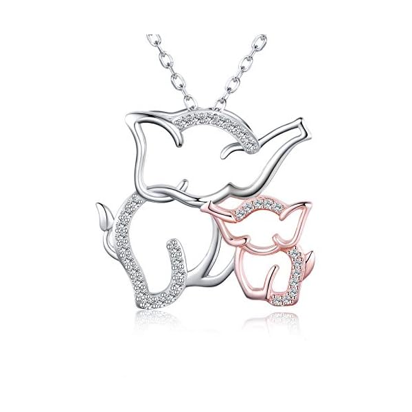Mother-and-Daughter-Animals-Necklace-925-Sterling-Silver-Original-Mothers-Day-Birthday-Charms-Gifts-for-Mommy-Grandmom-and-Girls-Jewelry-Family-Present-Gift Mother and Daughter Animals Necklace 925 Sterling Silver Original Mother's Day Birthday Charms Gifts for Mommy Grandmom and Girls Jewelry Family Present Gift (Mama Elephant)
