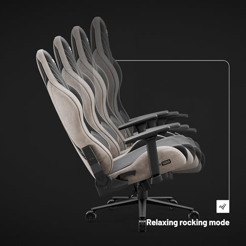 Sedia Gaming Tessuto X-Horn 2.0 | Braccioli 3D Regolabili, Poggiatesta e Supporto Lombare, Poltrona Gaming 150 kg | Gaming Chair | Normal (L) | Beige-Nero - Sedia gaming - Immagine 7