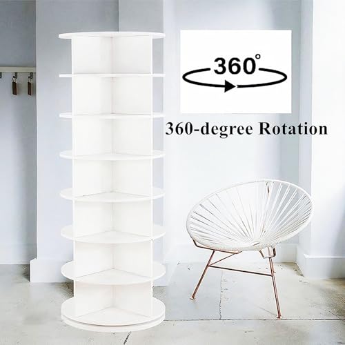 Étagère à chaussures rotative 5 niveaux tour de rangement compacte 360