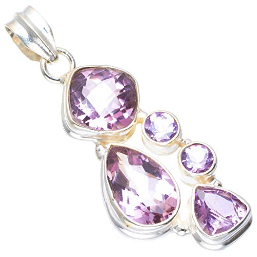 Pendentif améthyste unique fait à la main en argent, le cadeau d'anniversaire mémorable