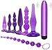 Bantie 8PCS Anal Butt Plugs Trainer Kit Beginner Set Medical Silicone Prostate Massager(Purple)