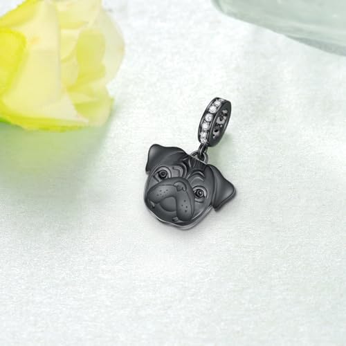 Pug Gifts for Pug Lovers 925 Sterling Silver Black Pug Charms Pug Gifts Black Pug Gifts for Women Pug Lovers Dog Lovers2