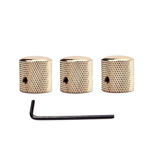 QIEIEI 3 Pcs Electric Guitar Bass Effect Knob Tone Control Knob Potentiometer Metal Dome Knobs Replacement Parts