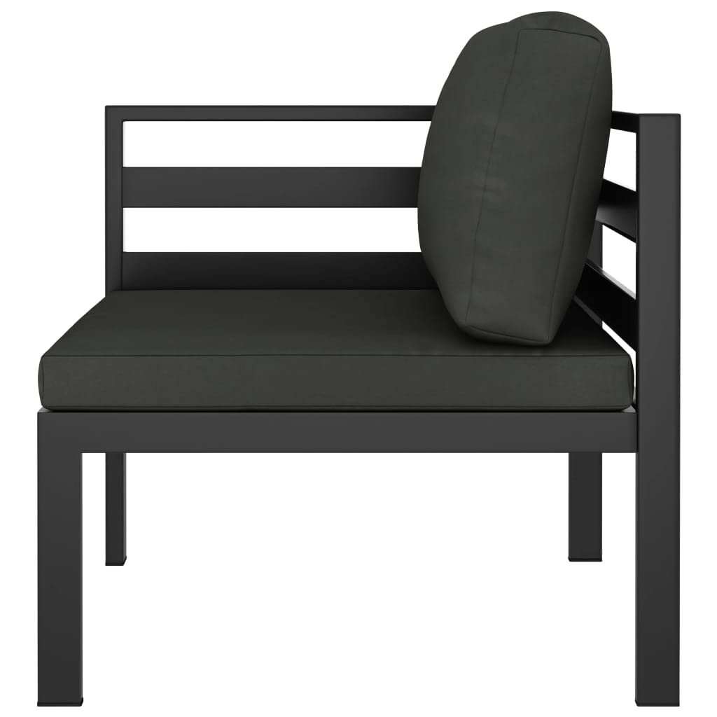 Juego de muebles de jardín de aluminio modular de 9 piezas, para jardín, terraza y balcón, incluye cojines de asiento y respaldo, color antracita