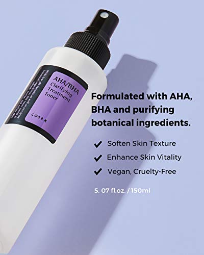 COSRX AHA/BHA Clarifying Treatment Toner, 150ml | Exfoliating Facial ...