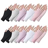 Eniyou 10 Paar Baumwollhandschuhe Fingerlos,Ohne Finger Baumwollhandschuhe,Fingerlose Handschuhe Uv chuhe Neurodermitis Handschuhe