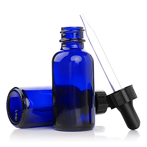 Yesker Cl65319 Cobalt Blue Glass Bottles 1-Oz For Essential Oils With Glass Eye Dropper And Rubber Bulb - 6 Pack #TOP2