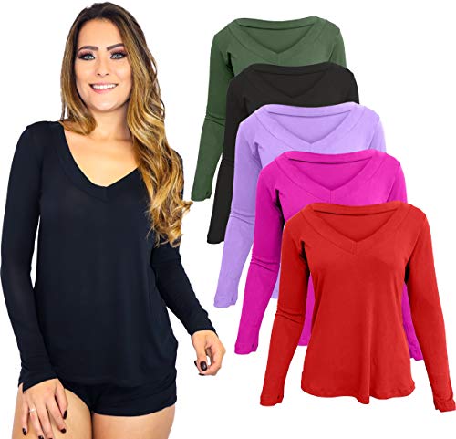 KIT 5 BLUSAS PODRINHAS MANGA LONGA (PRETA, VERDE MILITAR,BRANCA, ROSA, VERMELHA)