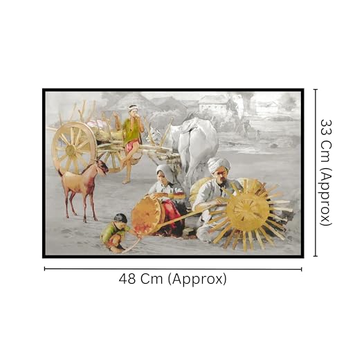 Image of TREE MAISON CORONATING HOMES Vastu Village Painting (Poster) Without Frame(33CM x48CM Approx) |Art Wall Painting Frame for Home & Office Decor |Pack of 1