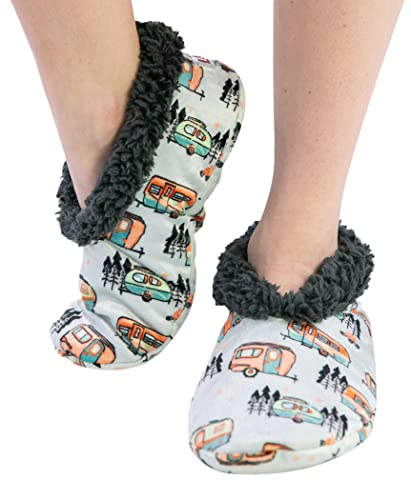 Image of Lazy One Fuzzy Feet Slippers for Women, Cute Fleece-Lined House Slippers, Cute Slipper Socks