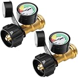 CALPOSE Propane Tank Gauge, 3 Colors Coded Universal for Cylinder, Grill, Heater, RV Camper and More, 5-40 Pound LP Tank Gas Level Indicator, QCC1 / Type 1 Connection, 2 Pack