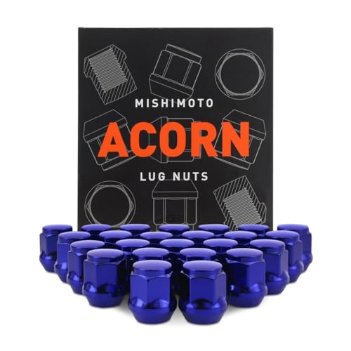 Image of Mishimoto Steel Lug Nuts, M14x1.5, Acorn Seat, 24pc Set, Blue
