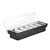 Plastic kruiderij Dispenser 6 Compartiment Zwart | Bar Kruidinghouder, Cocktail Garneer Tray