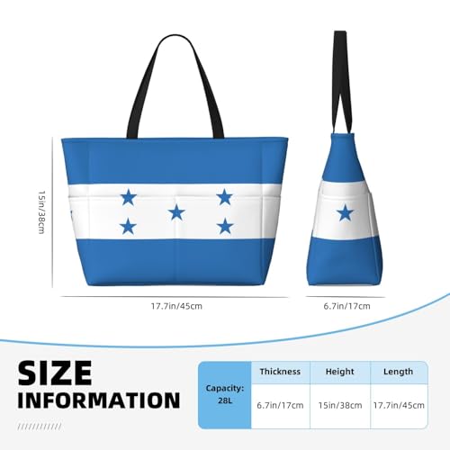 Flag of Honduras Beach travel bag, lightweight and reusable, suitable for family travel, gym and outdoor adventures.4