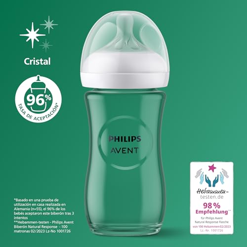 Miniatura 2 de PHILIPS Avent Set de regalo de biberón de cristal para recién nacidos: 3 biberones, chupete ultra soft para bebés de 0-6 meses (modelo SCD878/11)