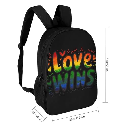 Love Wins Lgbt Unisex Backpack 17" Casual Daypacks Simple Shoulders Bag for Camping Hiking Travel Gear2