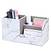 Produktbild KINGFOM Büro Schreibtisch Organizer PU Leder Speicherabteil PU Leder Stiftebox Stifteköcher Bürobedarf (Gray Marble Pattern)