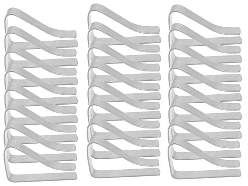 MZMing [Lot de 24] Pinces à Nappe en Acier Inoxydable élastique Housse de Table Colliers de Serrage 55 mm Grande Bouche clip Réglable à Pince à Ressort Clip